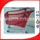 Red Plastic Shoppong Carts With Four Wheels thumbnail-1