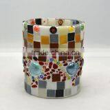 Mosaic Glass Candle Holder Warmer Flower Vase Decorative Ceramic Lotus Candle Holder