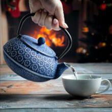 Custom Logo Cast Iron Tea Kettle With Infuser Hand-Crafted Modern Design Colorful Cast Iron Tea Pot thumbnail-5