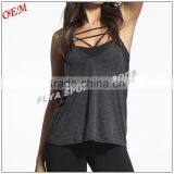 Wholesale Womens Top Quality Cotton Adjustable T-back Strap Gym Tank Top thumbnail-1