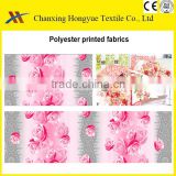 40Gsm Pigment Printing patterns Polyester pongee woven fabric with flower designs for bath curtain