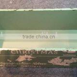 Antique Green Wooden Storage Box for Christmas