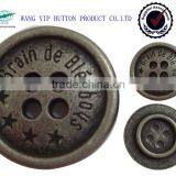 18mm Five Star Engraved Logo 4 Holes Metal Coat Button 4 Holes