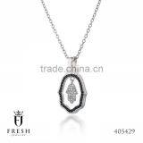 Fashion 925 Sterling Silver Necklace - 405429 , Wholesale Silver Jewellery, Silver Jewellery Manufacturer, CZ Cubic Zircon AAA thumbnail-1