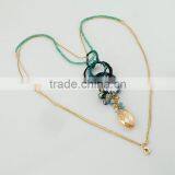 Fancy Electroplating Metal Bead Chain Necklace Beaded Jewelry With Pendant thumbnail-3