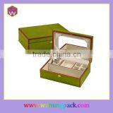 Glass Mirror Wood Handcrafted Jewelry Box Accessories Hardware thumbnail-1