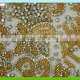 2015 Newest Sew on Gold Bead Applique With Rhinestone Quality Choice thumbnail-4
