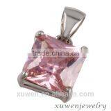 Cute Pink Zircon Stainless Steel Natural Stone Pendants Wholesale