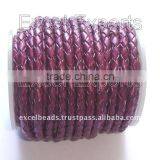 Braided Bolo Leather Cords - Purple