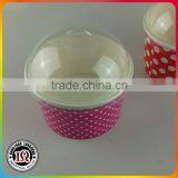 Pink Disposable Ice Cream Paper Bowl With Dome Lid thumbnail-1