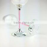 Wedding Gift Pink Crystal Goblet Coloured Long-stem Wine Glass thumbnail-4