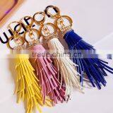 2016 Hot New Fashion PU Tassel Cellphone Keychain Handbag Charm Key Chains Flower Keyring