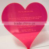 Acrylic Heart-shaped Handmade Wedding Invitation Card Design