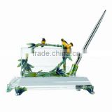 Bamboo enamel crystal card holder/pen holder