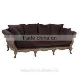 French Style Modern Sofa Design Velvet Fabric Solid Wood Hotel Living Room Sofa thumbnail-1