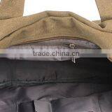 Vintage Khaki Canvas Tote Bag With Leather thumbnail-2