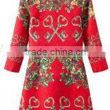 Light Blue Big Lips Print Long Sleeve Silk Dress New Ladies Dress thumbnail-4