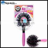 3D Spherical Comb Japan Lucky Bomb Curl Brush Full Round Hot Curling Styling Brush Tangle Escova De Cabelo thumbnail-3