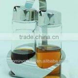 Glass Oil and Vinegar Bottle Set With Stand ,glass Spice Set