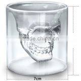 Skull Heat Resistant Glass Coffee Cup Personalized Skull Heads Hand Blown Double Wall Glass Cup thumbnail-5