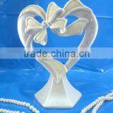 Heart With Bow Cake Decoration Cake Topper Wedding Figurine thumbnail-1