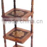 Wooden corner table, wood corner table, corner table furniture, nook corner table, corner end table, storage end table,
