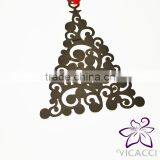 14K White Gold Plated Metal Xmas Tree Ornament With Crystals From Swarovski thumbnail-4