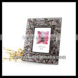 Modern Art Decor Black With Silver Antique Ornate Glass Mosaic Photo Frame Hang for Room thumbnail-2