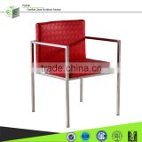 B8002 stainless steel legs pu leather covers dining room chair with arms