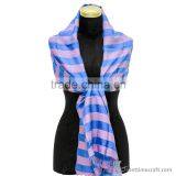 Striped Silk Scarf, Multi-color, 100% Handicraft in Vietnam thumbnail-1