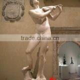 Young Man Play Violin White Marble Statue Indoor Decoration thumbnail-1