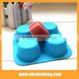 Cute 4 Holes Silicone Cake Moulds 4 Cup Cake Mold thumbnail-2