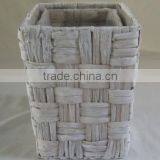 Square Waterhyacinth White Wash With Liner Flower Basket/Flowerpot thumbnail-1