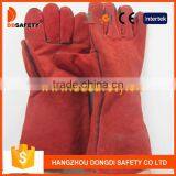 Red Cow Split Full Palm And Lining Two Piece Back Welding Gloves thumbnail-1