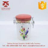 Ceramic Creative Lovely Red Container Cookie Jar With Lid thumbnail-1
