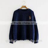 2016 New Korean Style Spring Winter Autumn Round Neck Long Sleeve Plain Women Sweater thumbnail-3