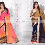 Season Special Designer Embroidery Saree With Blouse Material & Lace Border in Side Saree thumbnail-1