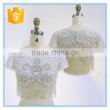 Lady Short Elegant Style Wedding Embroidery Beading Top thumbnail-1