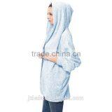 2016 Spring Fashion Oversized Fleece Cardigan Women Two-Tone Open Front Shrug Cardigan Polar Jacket With Hood And Pocket thumbnail-4