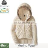 Custom Design Wool Hooded Children Cardigan