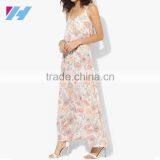 Latest Casual Wear Fashion For Women Spaghetti Straps Double Layered Long Maxi Dress thumbnail-2