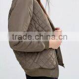 Runwaylover EY0999C Wholesale Winter Women Casual Padded Jersey Cotton Quilted Bomber Jacket thumbnail-2
