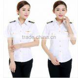 China Wholesales Short Sleeve White Airport Lady Aviator Shirts thumbnail-1