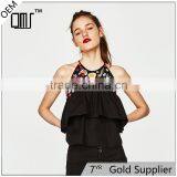 Top Selling Products 2017 Hip-length Poplin Halter Top With no Sleeves thumbnail-1