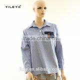New Design Stripe Ladies Long Sleeve Blouses High Quality Striped Shirt thumbnail-1