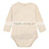 Wholesale Long Sleeve Striped Cotton Organic Baby Onesie thumbnail-1