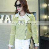 High Quality Custom Sheep Skin Bomber Leather Jacket With Hot Fur Collar thumbnail-2