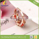 High Quality New Design Alloy Rose Gold Geometric Zircon Ring Wedding Colorful Crystal Rings Jewelry For Women thumbnail-5