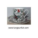 Porcelain 3oz cup&saucer with full butterfly printing