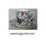 Porcelain 3oz Cup&saucer With Full Butterfly Printing thumbnail-1